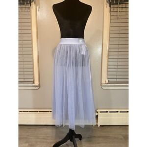 Adidas Tulle Skirt Periwinkle Balletcore Mesh Midi 3 Stripe Athleisure Small
